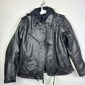 Harley-Davidson Potomac 3 in 1 Black Leather Biker Jacket Women’s Size XL NEW